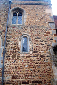 Norman window in the south wall of the nave February 2010